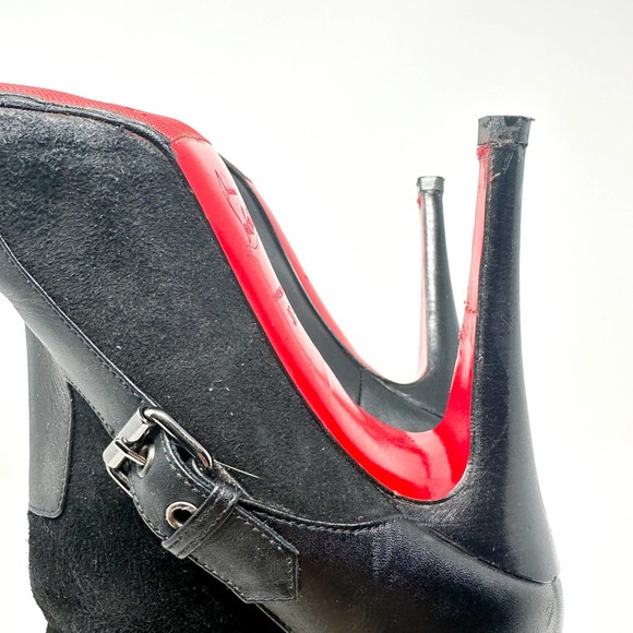 Christian Louboutin Canassone 100mm Black Ankle Booties Shoes EU 37 US 7 - Picture 8 of 12